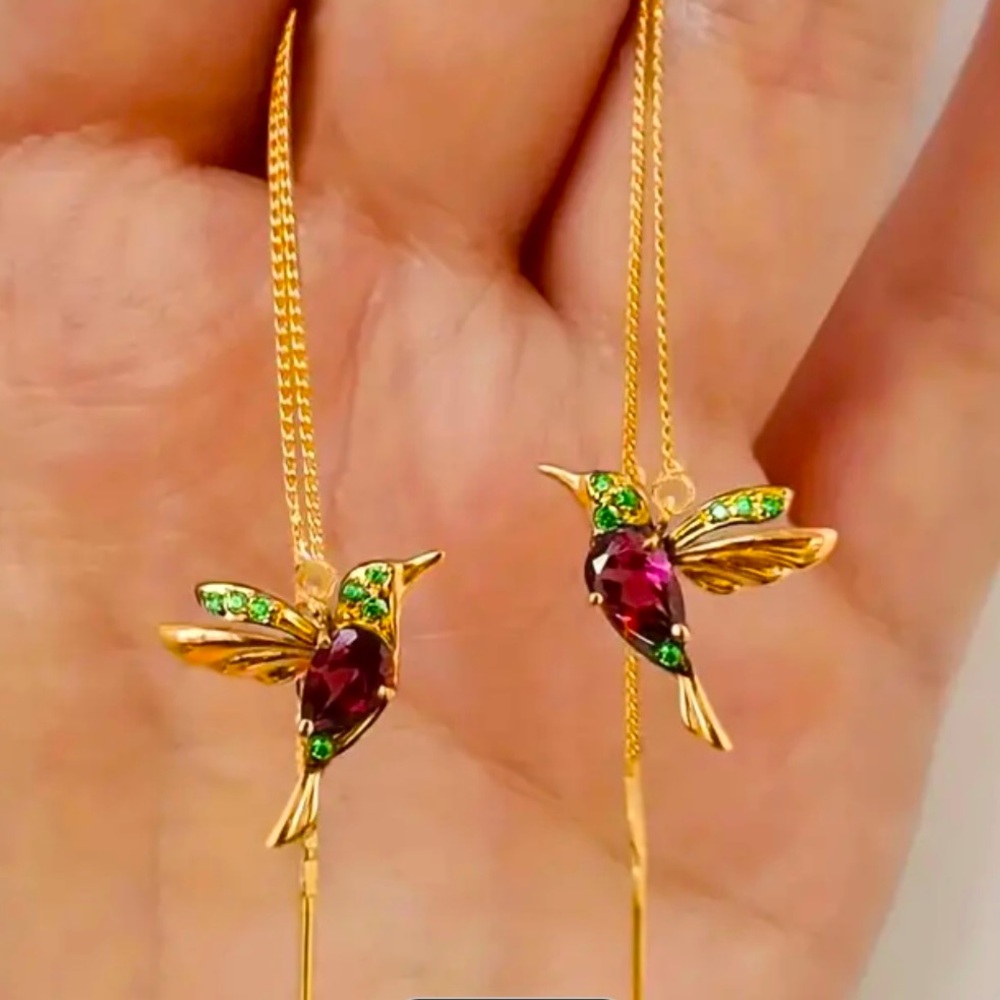 Hummingbird Threader Earrings